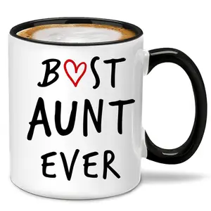 Best Aunt Ever Letter Pattern Coffee Mug, Funny Coffee Mug, Gift for Aunt from Niece Nephew, Birthday Gift for Aunt, Auntie Cup Gift, Drinkware