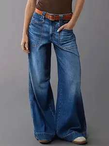 Wide Leg Four Inseam Jeans