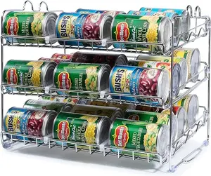 Can Organizer for Pantry - Stackable Can Rack for 36 Cans, Canned Food Storage, Pantry Shelf, Kitchen Cabinet or Countertop