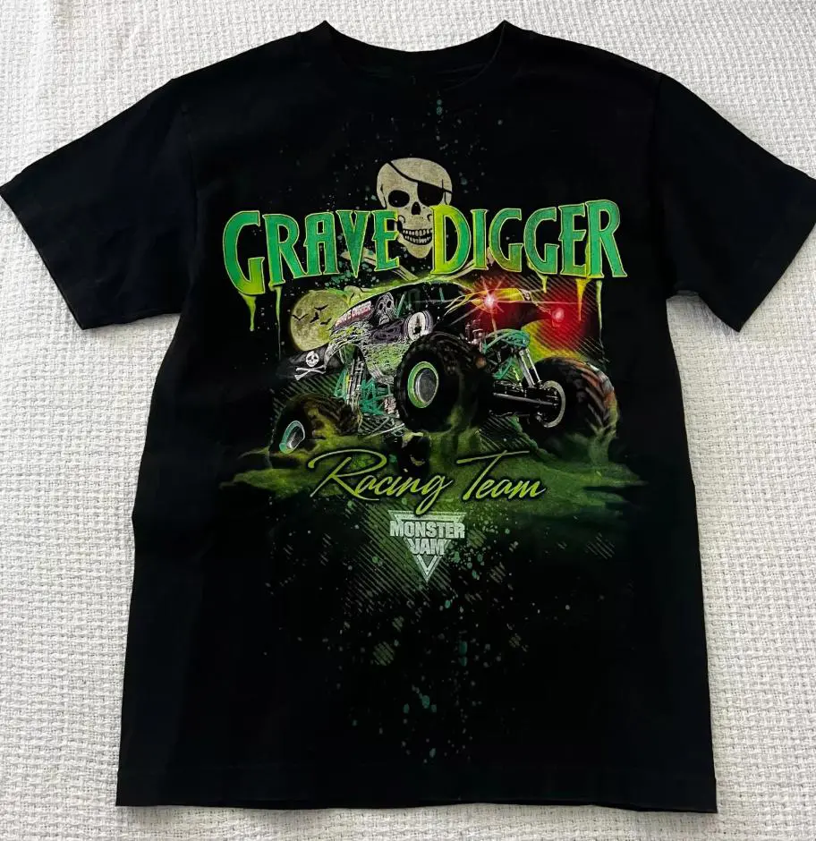 Adult & Youth Grave Digger Tee, Black Monster Truck Graphic Thirt, Monster jam shirts youth and adult shirt, grave digger shirt, Youth clothes