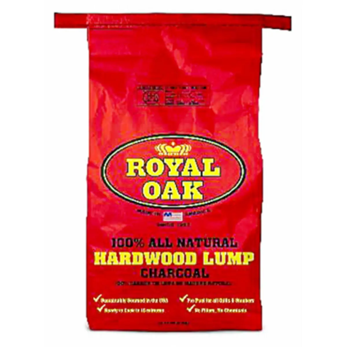 Royal Oak 15.4 lbs 100% All Natural Durable Hardwood Lump Charcoal - For Smokers, Grilling, High-Burning Performance