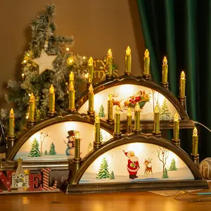 Christmas Themed Table Candle Light, 1 Count Battery/USB Powered LED Light with Music, Decorative Light for Home Party Festival