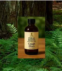 Feral Roots Apothecary Healing Soul Warrior Cough Elixir - 4 oz - Licorice, Marshmallow, Ginger & Red Clover Infused - Natural Herbal Syrup