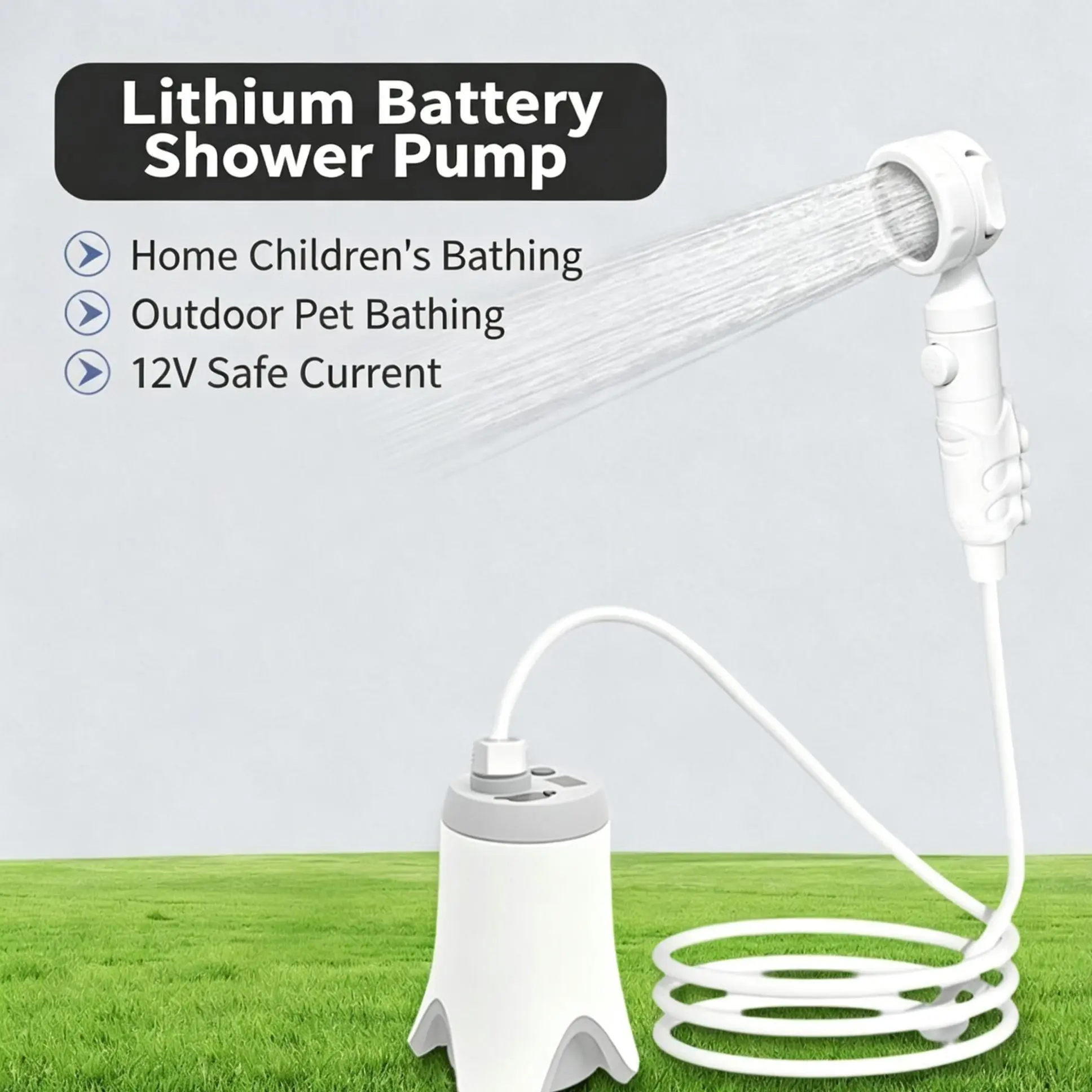Wetough Portable Rechargeable Electric Camping Shower Pump - Portable Outdoor Shower with Intelligent Digital Display, Multiple Spray Modes for Camping, Hiking