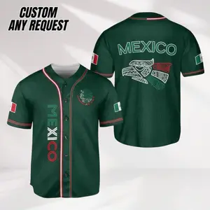 Mexico Baseball Jersey Custom Name Number – Mexican Team Jersey Shirt for Men Women Game Day Outfit