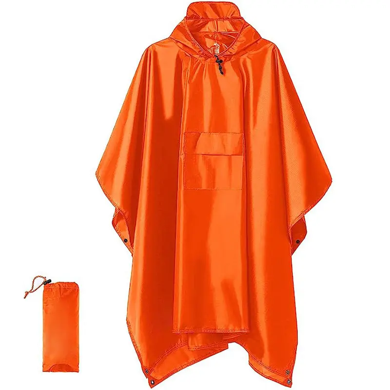Orange raincoat pocket