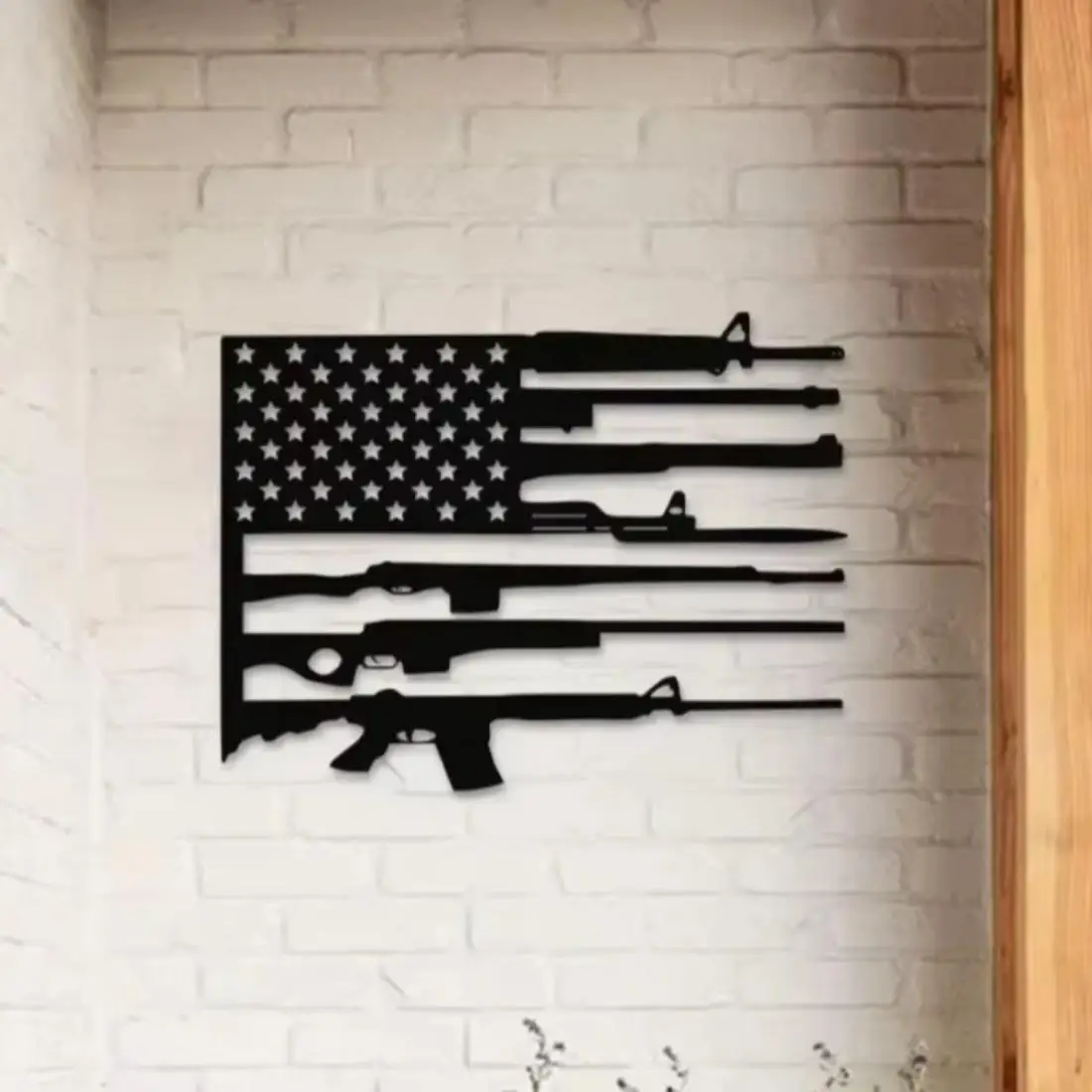 American Flag Metal Wall Art, Personalized Patriotic Decor for Independence Day, Perfect for Home and Lovers Of America, Decoration, Vintage Design, U