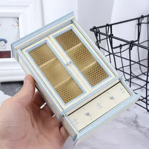 [Miniature Kitchen Furniture] White 1:12 Dollhouse Miniature Kitchen Furniture - Display Cabinet Cupboards Gift