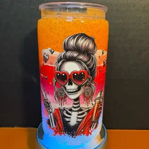 16 oz Slushie Snow Globe Tumbler with Bold Statement Design and Vibrant Colorway