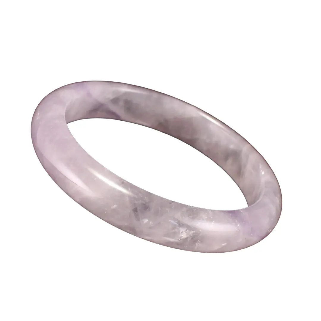 Natural Amethyst Bangle Bracelet 47.68g 60mm ID Lavender Purple Gemstone Cert