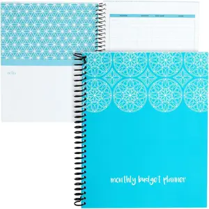 Budget Planner 2026-8 x 10 In, Blue - Expense  Notebook - Bill Organizer with 24 Pockets