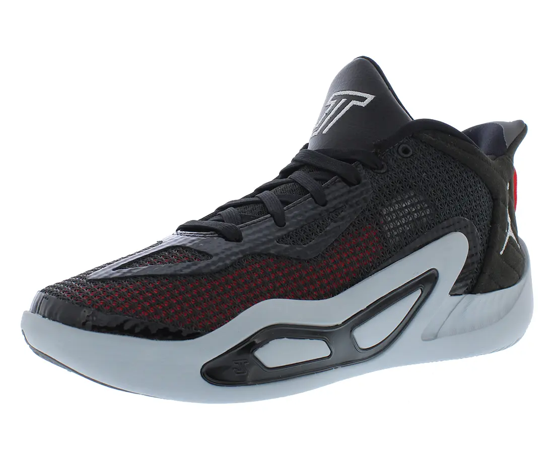 NIKE Jordan Tatum 1 GS Boys' Basketball Shoes in Black/Metallic Silver, Kids Size Athletic Sneaker Footwear for Fitness, Sport Sneaker