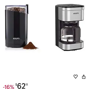 Electric Spice and Coffee Grinder with Stainless Steel Blades AND KM202850 Simply Brew Compact Filter Drip Coffee Maker