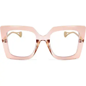 Super large square blue light blocking glasses glasses eyeliner beads inlaid arm cat's eye fashion glasses