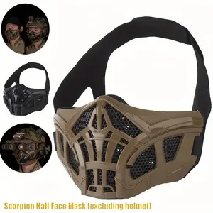 1SetHalloweenScorpionHalfMask,PartyTacticalHalfMask,Role-PlayingMeshBreathableMask,TacticalMask