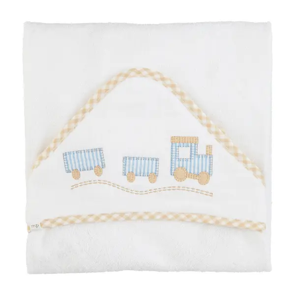 Mud Pie Train Hooded Towel