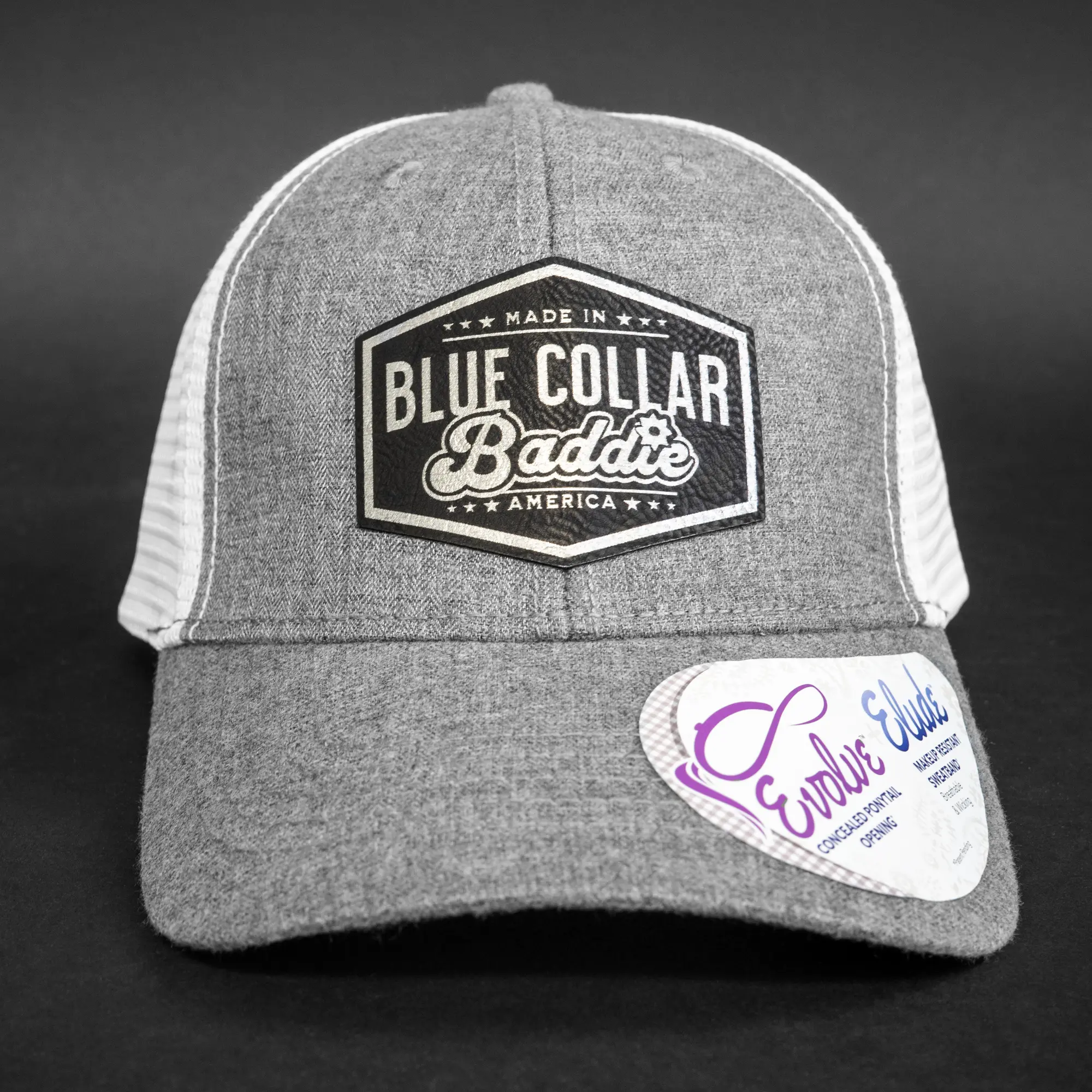 Ladies Blue Collar Baddie Hat with Ponytail Slot