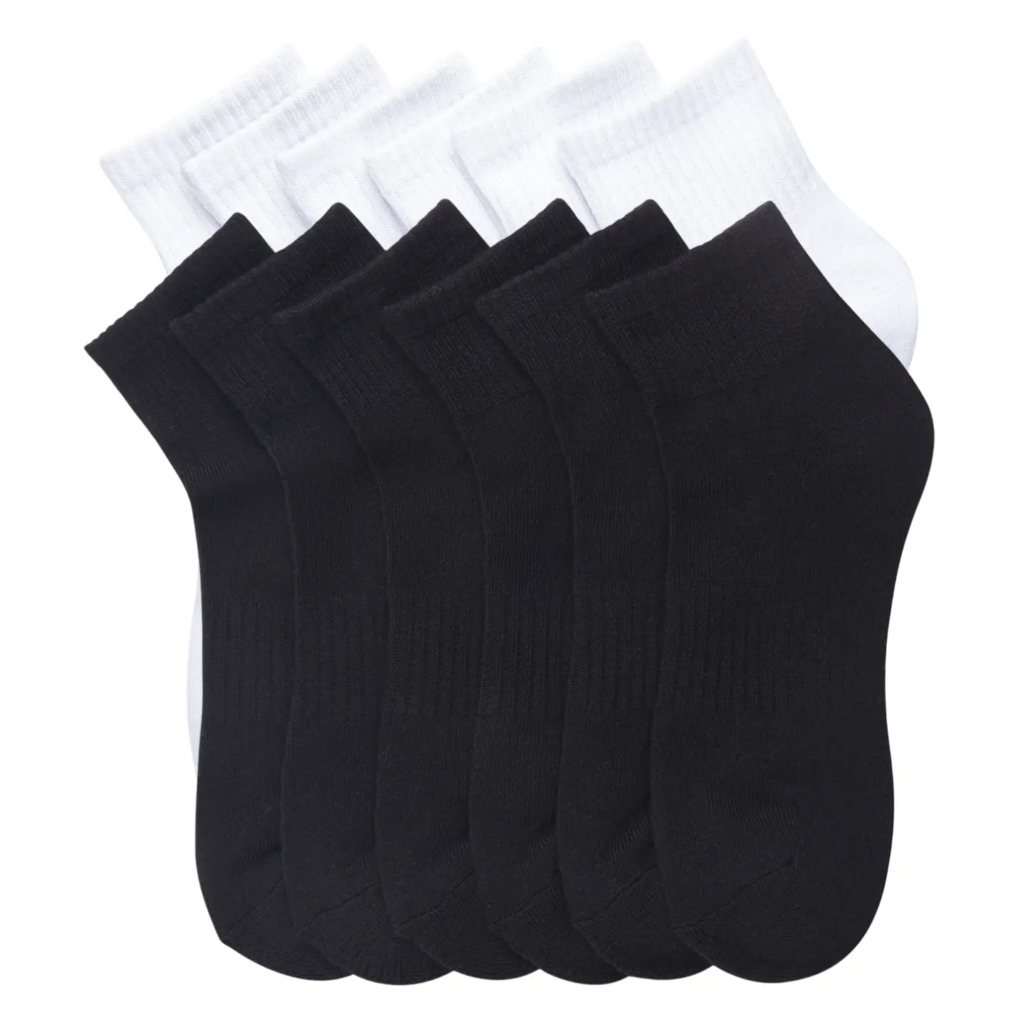 12 Pairs Unisex Cushion Quarter Socks with Arch Support Cotton Blend Athletic Sports Workout Running Socks Comfort Cozy Sweat-absorbing Anti-Slip Comfy Value Pack