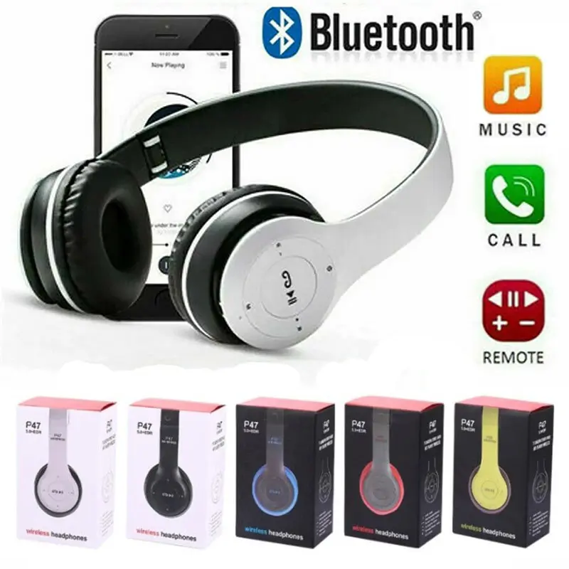 New P47 Over-Ear Wireless ANC Headphones - Best Noise Cancelling Headphones with Bluetooth Connectivity, Hands-Free Phone Calls for Phones & Electronic Audio Devices