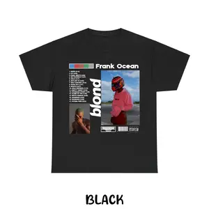 Frank Ocean Blond Inspired T-Shirt, Album Tracklist Music Streetwear Graphic Tee, Full Size for Men and Women Fabric Top