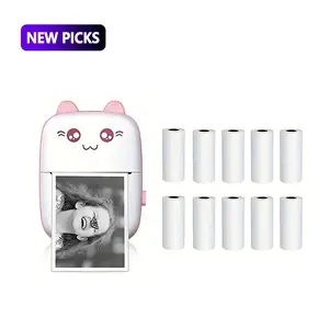 Inkless Mini Thermal Labels Printer with Paper Rolls, Portable Bluetooth Sticker Printer for Photos, Labels, Notes & Journaling