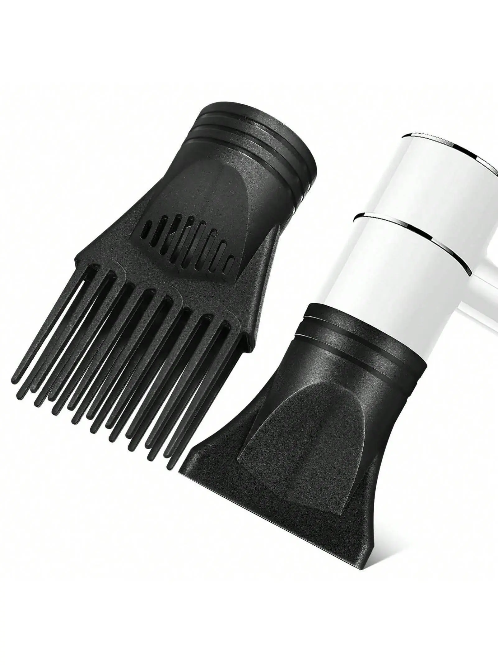 2pcs/1set Salon Hair Dryer Nozzle Replacement, Fit Air Outlet Diameter 4.35-4.7cm/1.7-1.85inch, Hair Dryer Diffuser Nozzle Brush Accessories Concentrator Replacement