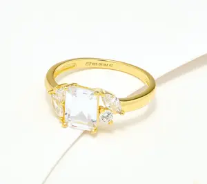 Diamonique Emerald & Marquise Accent Ring, Sterling Silver