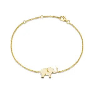 FANCIME Lucky Elephant Necklace 925 Sterling Silver High Polished Lucky Elephant Bracelet