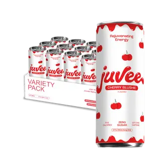 Juvee Cherry Slushie Energy Drink - 12 Pack Low Calorie Beverage