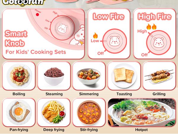 Kids Cooking Sets Real- Safe Mini Kitchen Set with Kids Knife Set for Real Food Making, Toddler Montessori Kitchen Playset for Girls Boys