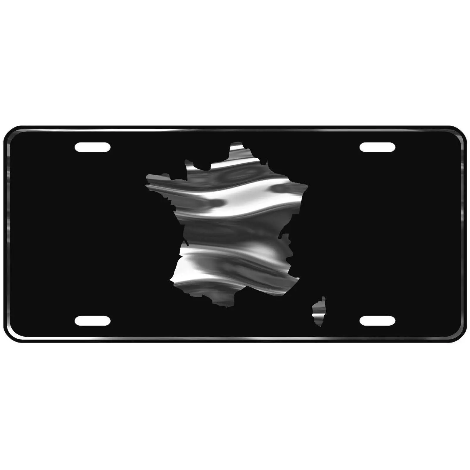 CustoMonsterDesigns France Map Heavy Duty Aluminum License Plate