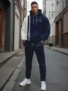 Men's 3D Printed Hoodie Set, Regular Fit Long Pants, Sporty Style, All over Print, Spring & Fall Casual Wear, Tracksuit, Hooded Tracksuit