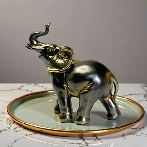 Mini Elephant Resin Sculpture, Home Decor Craft, Creative Animal Desktop Ornament, Collectible Art Gift, Festival Present