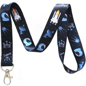 Execucat Lanyard - Satellites and Rockets- ID Badge Holder & Keychain