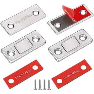 SnapFixMate Ultra Thin Door Magnets Stick on Cabinet Latch Magnetic Closures for Cabinets Kitchen Closet Door Closing Magnetic Door Catch Closer-No Tools Needed