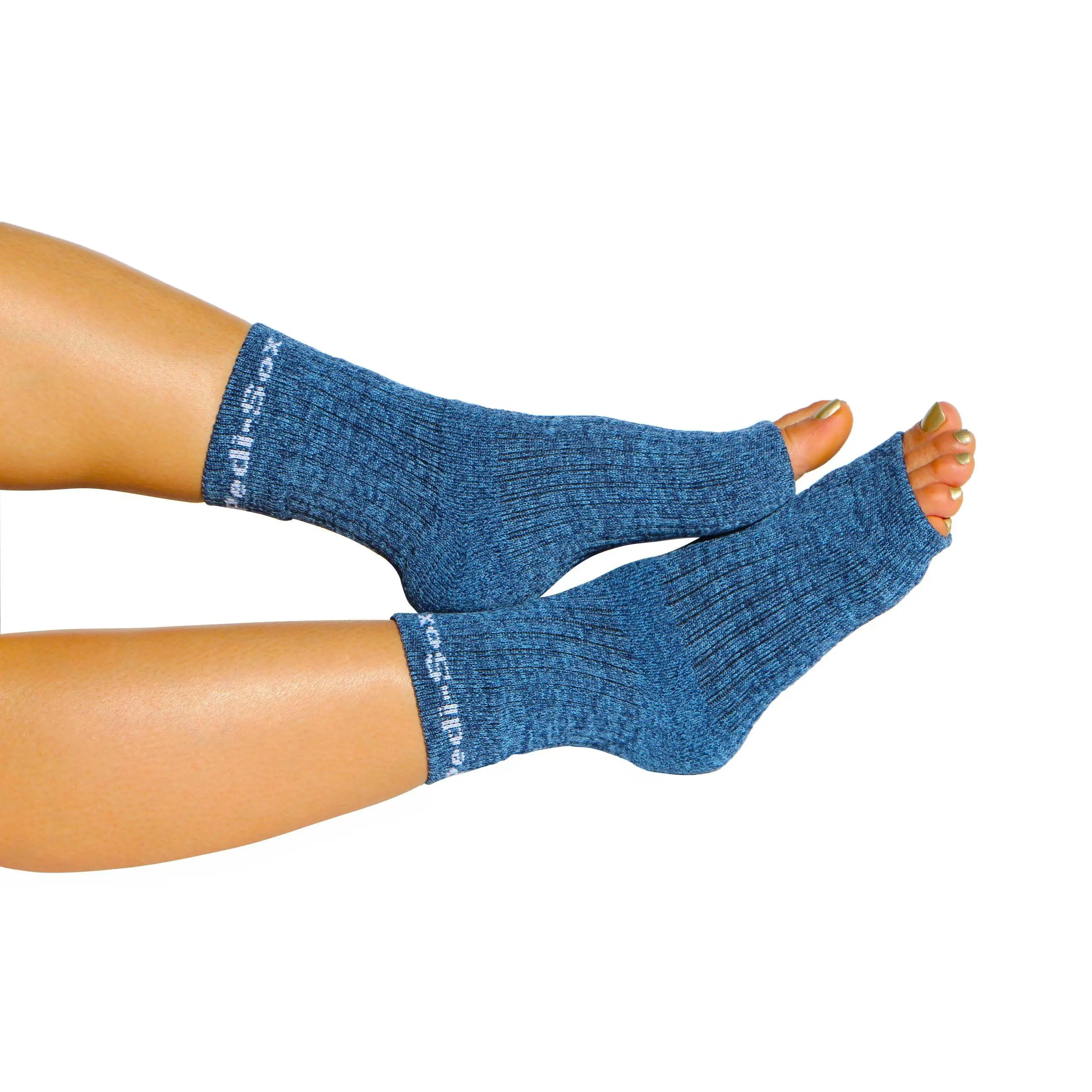 Luxury Denim Fabric Blue Jean Open-Toe Socks - Durable Thick Material for Year-Round Wear, Unique Look for Accessory Enthusiasts
