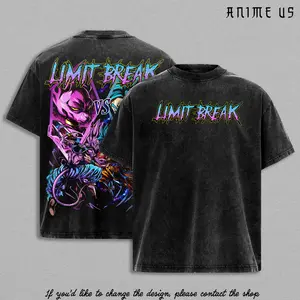 Kakarot vs Beerus Limit Break Vintage Washed T-Shirt | Saiyan God Battle Graphic Tee | Blue Aura Warrior vs Destroyer Cat Streetwear Oversized Shirt
