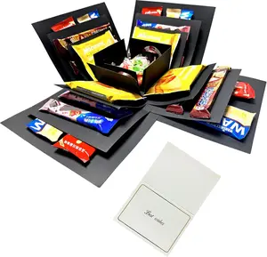 5 Layer  Box, Multi Layered Explosion Photo DIY Box, Creative Surprise Picture  for Important Days and Holidays. (BLACK)