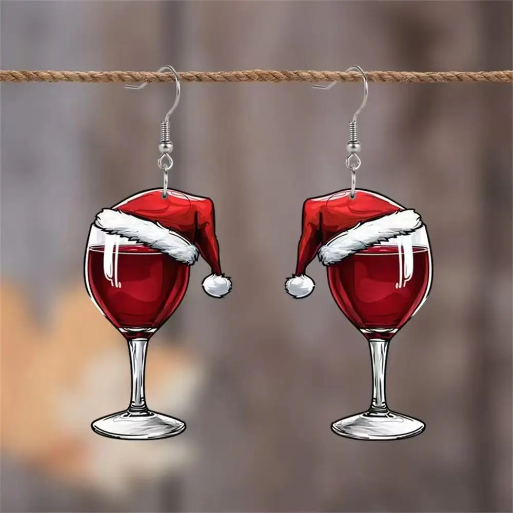 Cartoon Wine Glass Design Dangle Earrings, 2 Counts/set Cute Acrylic Earrings, Festive & Party Supplies for Home Party Decor