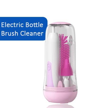 Electric Bottle Brush Cleaner, Electric Baby Bottle Brush Set Including Waterproof Bottle Cleaner, Nipple Brush, Straw Cleaner, Mixer, Bottle Drying Rack, Rechargeable,Two Cleaning Modes