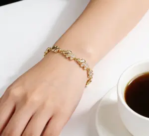New Trendy Gold plated Zirconia Elephant Bracelet Fashion Animal Bangle Punk Style For Woman Jewelry Gift Daily Wear