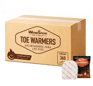 Toe Warmers Bulk - 360 Pairs - Up to 10 Hours of Heat, Easily Apply with Adhesive - Ultra Thin, Easy, All Natural - Air Activated, Odorless Hot Toe Warmers (9 Boxes)