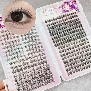 400 Pcs Natural False Eyelashes, 16 Rows Dual-Sided, Soft & Lightweight, Ideal for Daily or Commute Makeup, Wheat Color