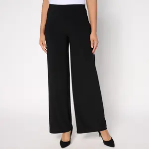 Dennis Basso Regular Cavier Crepe Wide Leg Pants