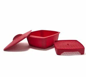 Avobagel Silicone Square Baker w/ Silicone Lid & Steamer Insert