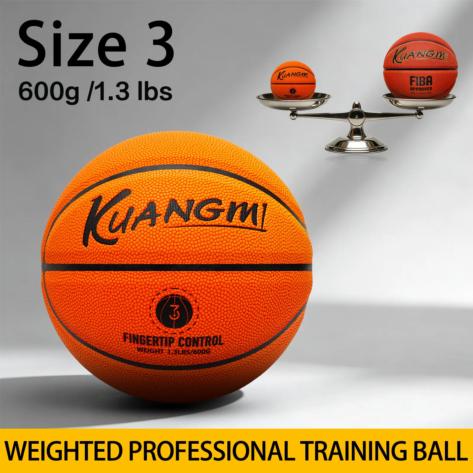 Kuangmi Handle Mini Heavy Basketball Size 3, Weighted Heavy Training Basketball, Improving Handling Dribbling Passing Rebounding Skill