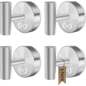 4Pcs Suction Cup Hooks For Shower, Glass Window-Heavy Duty No Drill Bathroom Suction Hooks For Towels, Coat, Robes, Loofah -Brushed Nickel