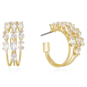 Ettika Marquis Cut Multi-Row Hoop Earrings