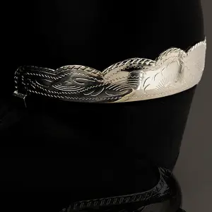 Engraved Silver Heel Boot Guards w/ Scalloped edges