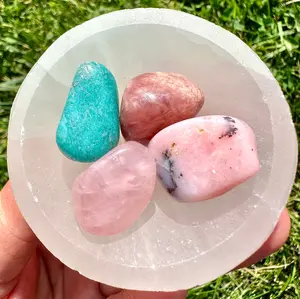 New Moon Beginnings Self Love Stone Set (Tumbled) - Elegant Design for Meditation and Spiritual Growth